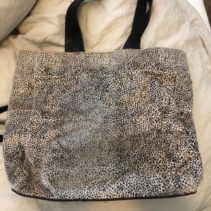Amuse society faux fur leopard tote